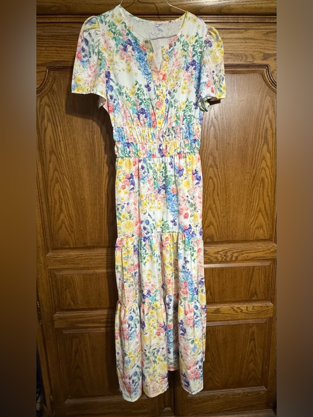 Floral Tiered Maxi Dress in Multi-Color